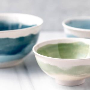 PEPPER + VETIVER SET OF 3 NESTING BOWLS